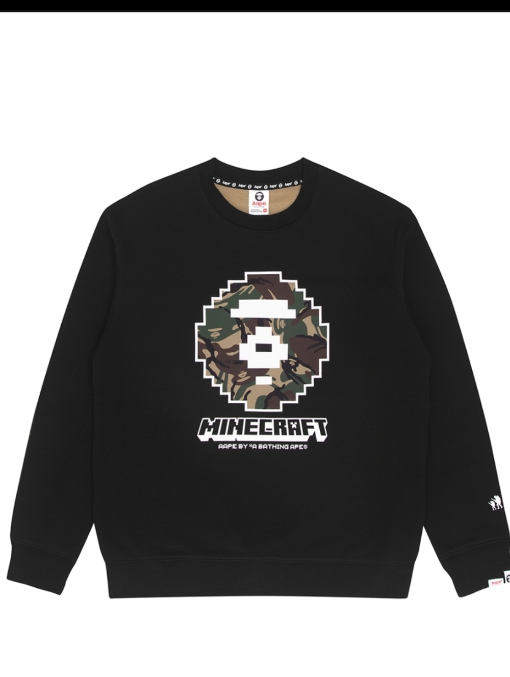 New AAPE X Minecraft Camo Black Sweatshirt - Picture 2 of 12